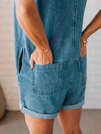 Sleeveless Zip-Up Denim Romper 100100749391272 52 Affordable Fashion Under $100 Jerry's Apparel 