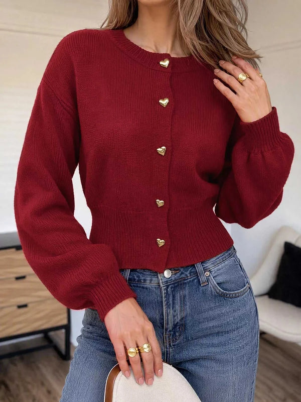 Heart-Button Knit Cardigan 101002876583584 53 Gifts for Her Jerry's Apparel 