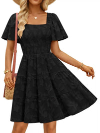 Smocked Square Neck Tiered Mini Dress 100100732221330 56 Affordable Fashion Under $100 Jerry's Apparel 