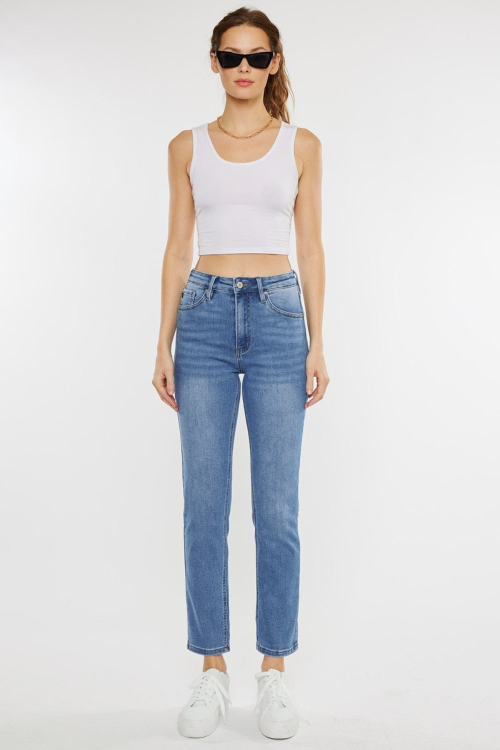 Full Size Cat's Whiskers High Waist Jeans