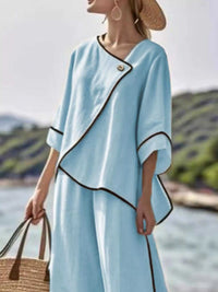 Full Size Contrast Trim Top and Wide Leg Pants Set Plus Size 101001301855619 43 Affordable Fashion Under $100 Jerry's Apparel 