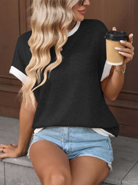 Contrast Trim Short Sleeve T-Shirt 100100724336043 33 Affordable Fashion Under $100 Jerry's Apparel 