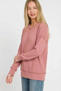 Zenana Corded Rib Long Sleeve Round Neck Top 100100116111141 23 Affordable Fashion Under $100 Jerry's Apparel 