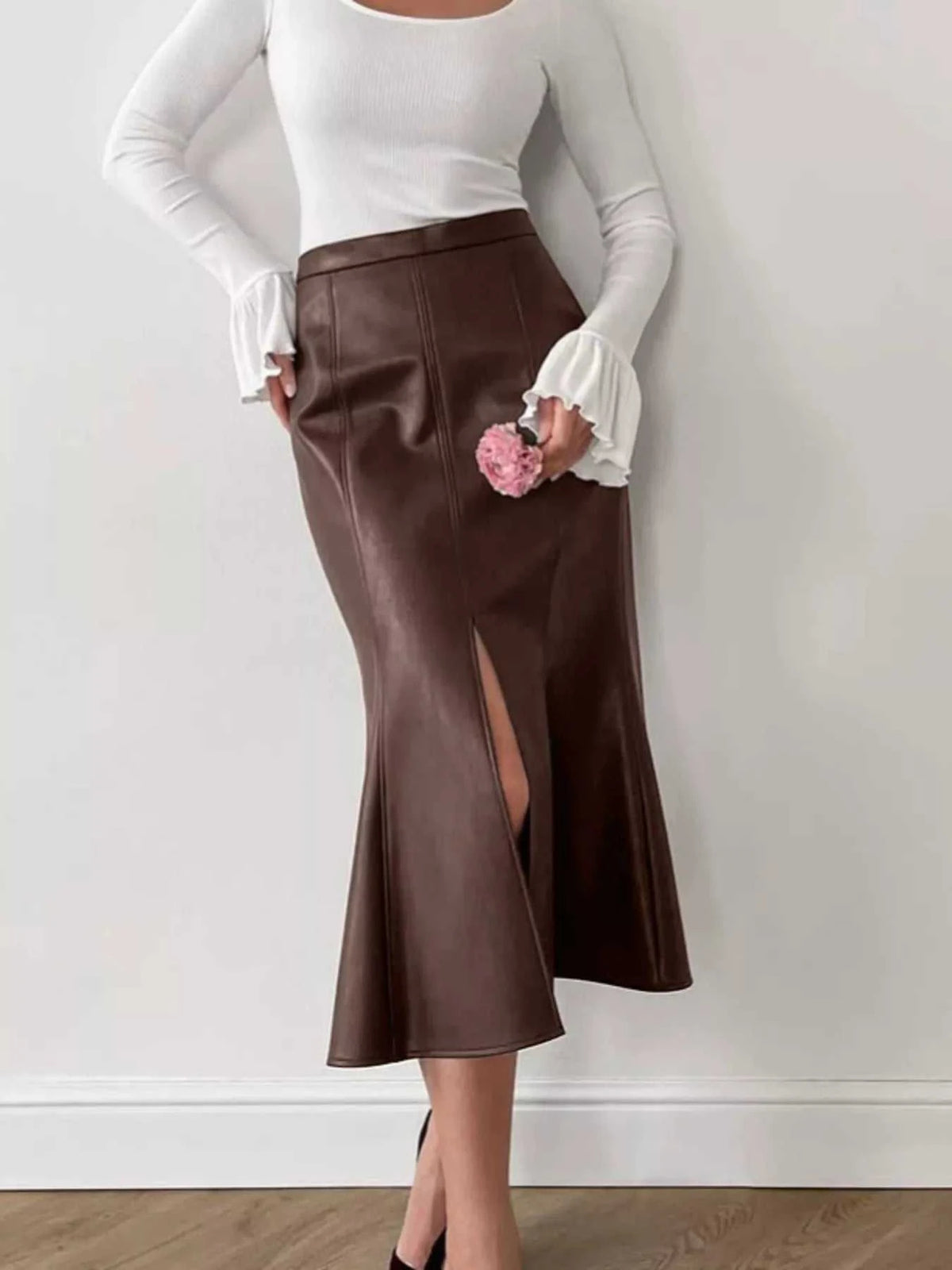 Slit Mermaid Midi Skirt 100100884632830 49 Affordable Fashion Under $100 Jerry's Apparel 