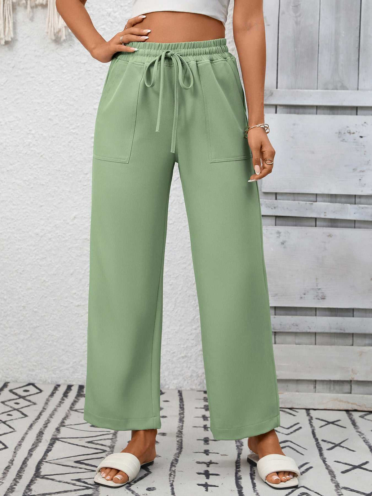 Casual Drawstring Wide Leg Pants 100100328755700 39 Affordable Fashion Under $100 Jerry's Apparel 