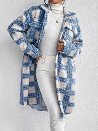 Plaid Button Up Long Sleeve Fleece Coat 100100779105304 53 Affordable Fashion Under $100 Jerry's Apparel 