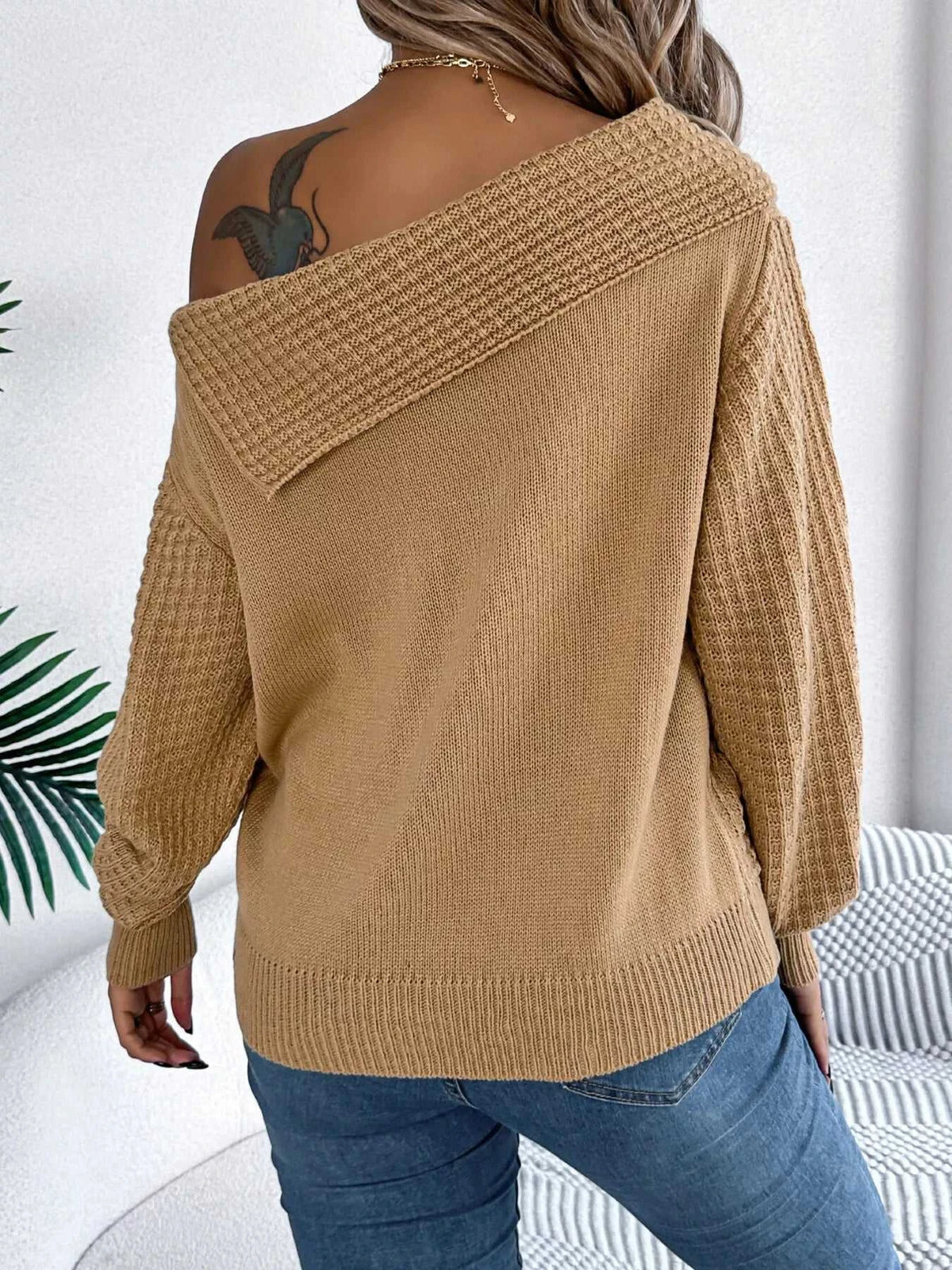 One Shoulder Cable Knit Sweater 101002219934825 38 Affordable Fashion Under $100 Jerry's Apparel 
