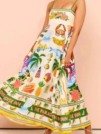 Printed Square Neck Cami Maxi Dress