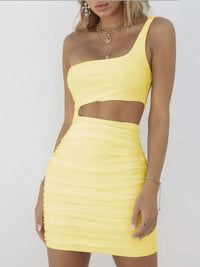 One-Shoulder Cutout Ruched Bodycon Mini Dress 101001098960768 27 Gifts for Her Jerry's Apparel 