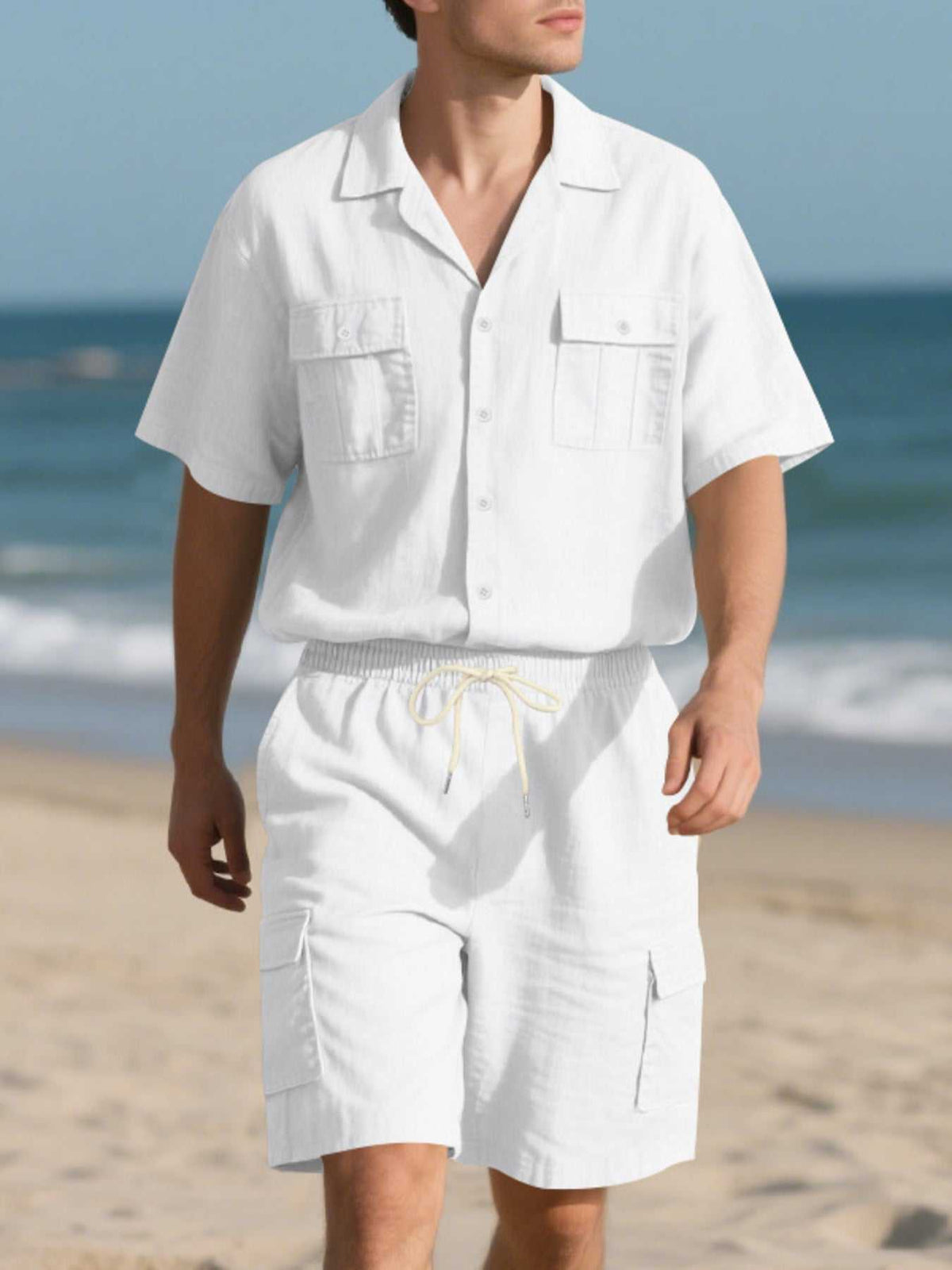 Men's Full Size Button Up Shirt and Shorts Set Plus Size 100400974487606 48 Affordable Fashion Under $100 Jerry's Apparel 