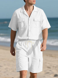 Men's Full Size Button Up Shirt and Shorts Set Plus Size 100400974487606 48 Affordable Fashion Under $100 Jerry's Apparel 