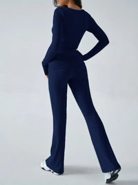 Devine Ruched Long Sleeve Top and Pants Set 100100100351065 35 Affordable Fashion Under $100 Jerry's Apparel 