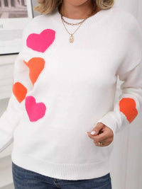 Valentine's Day Heart Pattern Round Neck Sweater 100100644430342 48 Affordable Fashion Under $100 Jerry's Apparel 