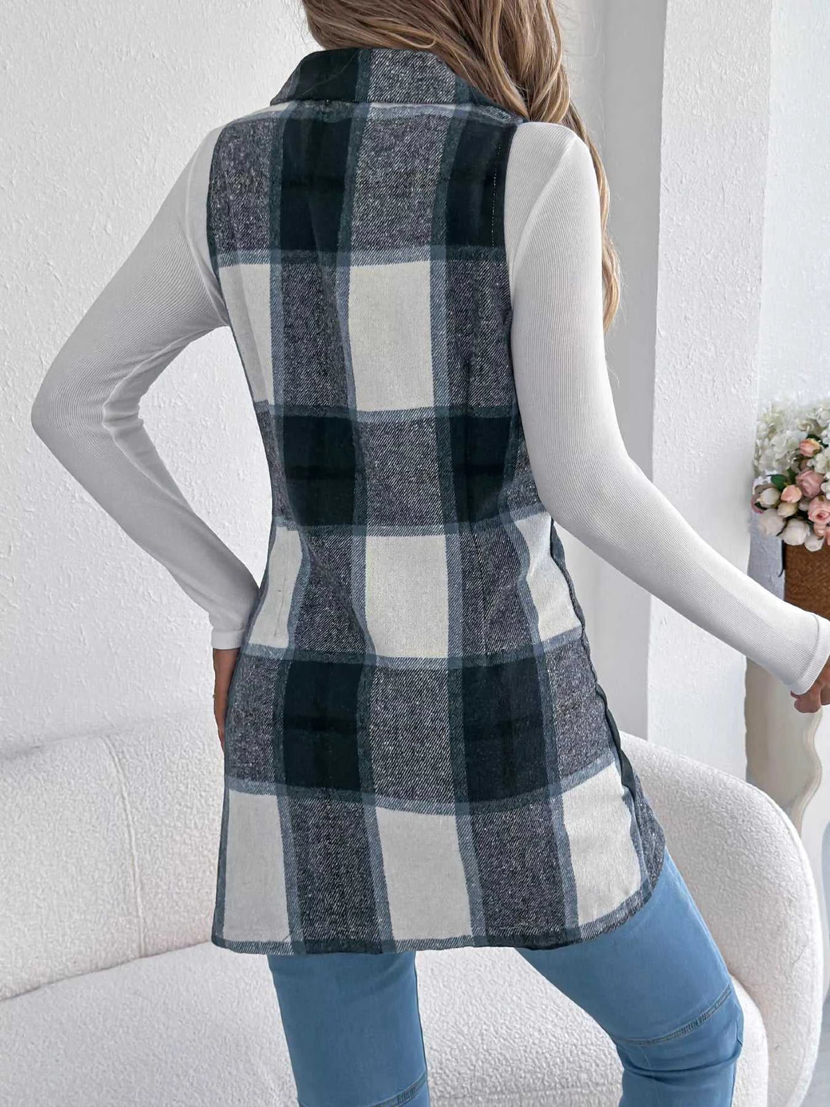 Plaid Double-Breasted Vest Coat 100100895699869 38 Affordable Fashion Under $100 Jerry's Apparel 