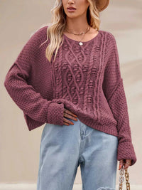 Textured Knit Round Neck Sweater 100100794321457 47 Affordable Fashion Under $100 Jerry's Apparel 