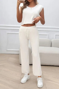 Devine Ribbed Round Neck Top and Pants Set 100100643541406 76 Affordable Fashion Under $100 Jerry's Apparel 