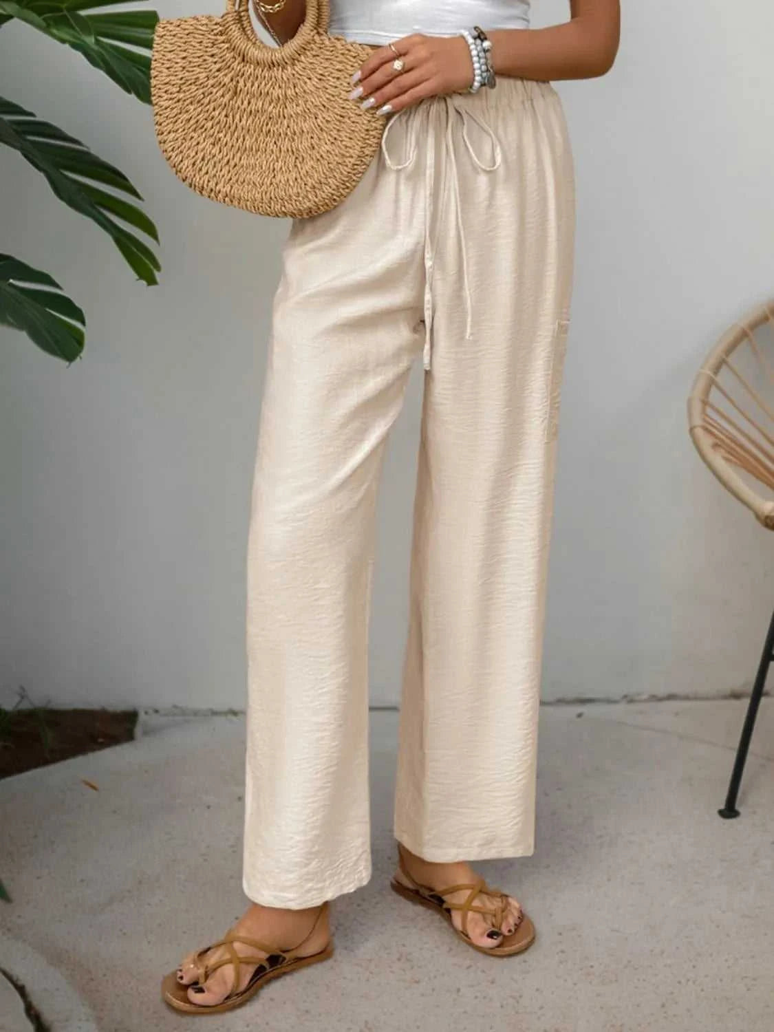 Drawstring Wide Leg Pants 100100095971494 28 Seasonal Fashion Collections Jerry's Apparel 