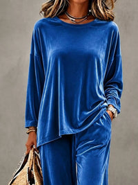 Full Size Velvet Long Sleeve Top and Pants Set Plus Size 100100551786793 45 Affordable Fashion Under $100 Jerry's Apparel 