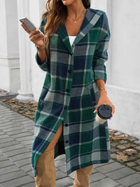 Devine Plaid Long Sleeve Hooded Coat 100100235621127 45 Affordable Fashion Under $100 Jerry's Apparel 