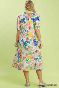 Umgee Watercolor Floral Tiered Midi Dress 100100802011336 62 Affordable Fashion Under $100 Jerry's Apparel 