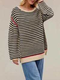 Oversized Striped Dropped Shoulder Sweater 100100026843595 45 Affordable Fashion Under $100 Jerry's Apparel 