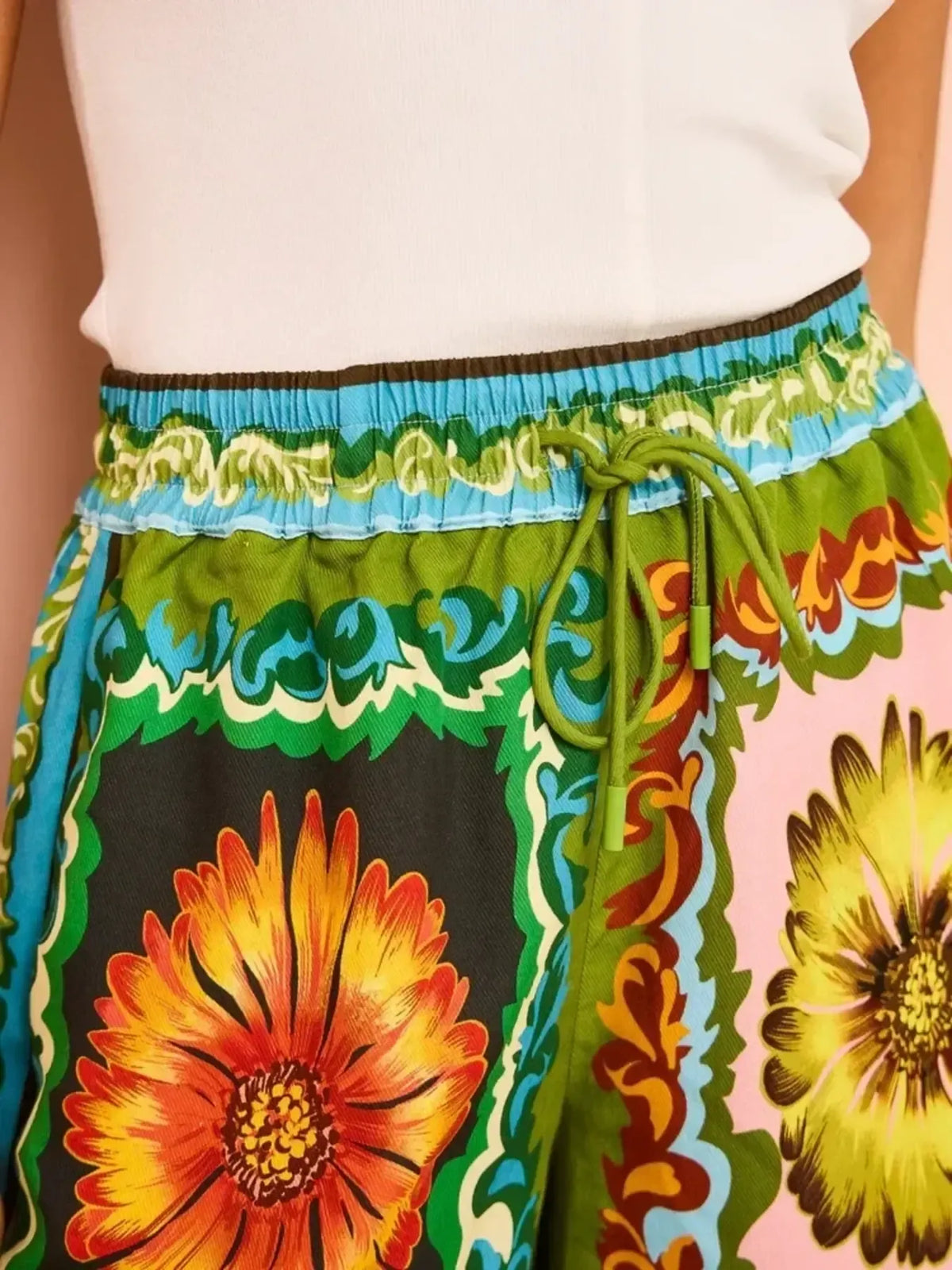 Printed Button Up Shirt and Shorts Set