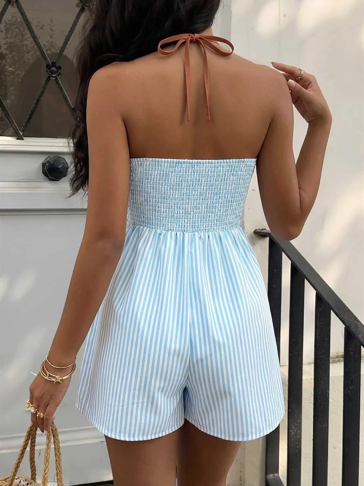 Striped Halter Neck Romper 100100584728812 28 Affordable Fashion Under $100 Jerry's Apparel 