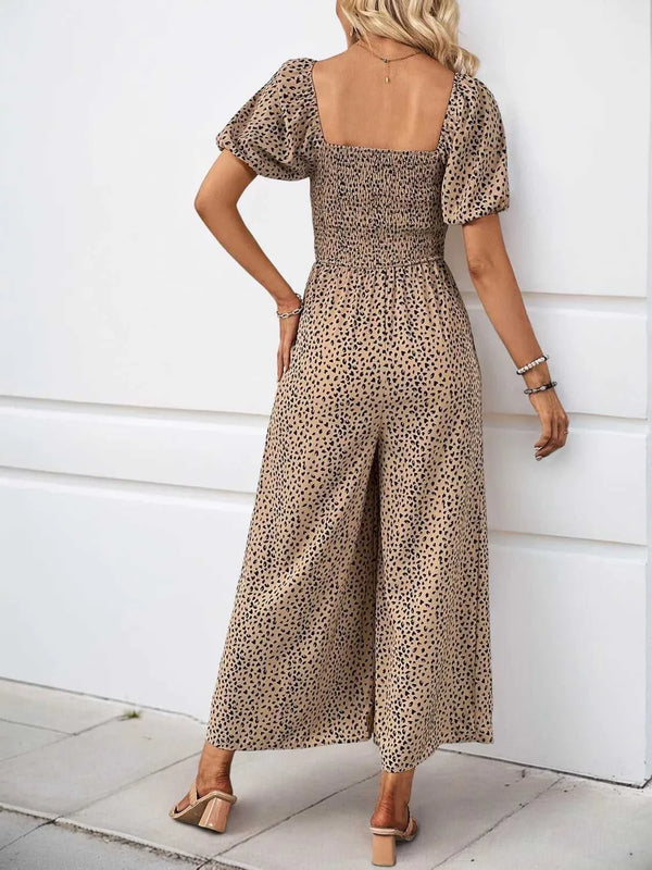 Printed Square Neck Puff Sleeve Jumpsuit 100100346581755 31 Affordable Fashion Under $100 Jerry's Apparel 