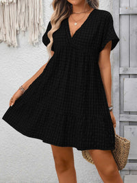 Plaid V-Neck Ruffle Hem Mini Dress 100100856082882 43 Affordable Fashion Under $100 Jerry's Apparel 