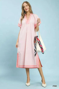 Umgee Pinstripe Contrast Trim Midi Dress 100100135191613 66 Affordable Fashion Under $100 Jerry's Apparel 