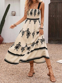 Smocked Wide Strap Tiered Dress 100100765020271 44 Jerry's Apparel 