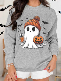 Halloween Ghost Round Neck Sweatshirt 100100948571147 48 Affordable Fashion Under $100 Jerry's Apparel 