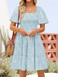 Smocked Square Neck Tiered Mini Dress 100100732221330 56 Affordable Fashion Under $100 Jerry's Apparel 