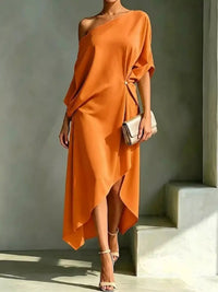 Full Size One-Shoulder Asymmetric Hem Midi Dress Plus Size 101001732260581 53 Gifts for Her Jerry's Apparel 