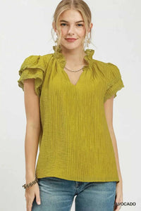 Umgee Lace Trim Ruffle Top 100100924601111 51 Affordable Fashion Under $100 Jerry's Apparel 
