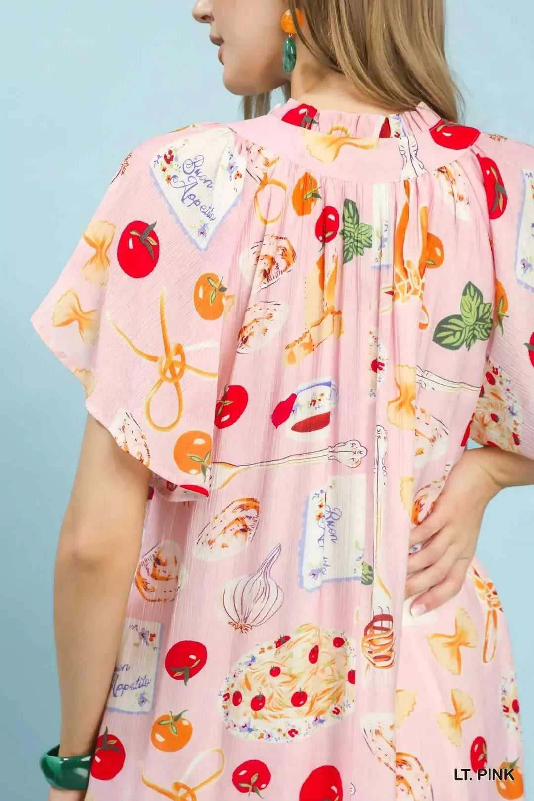 Umgee Abstract Print Flutter Sleeve Midi Dress 100100561461588 60 Affordable Fashion Under $100 Jerry's Apparel 