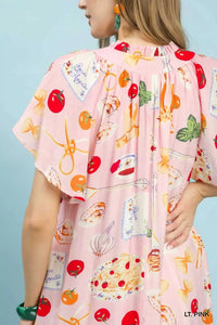 Umgee Abstract Print Flutter Sleeve Midi Dress 100100561461588 60 Affordable Fashion Under $100 Jerry's Apparel 