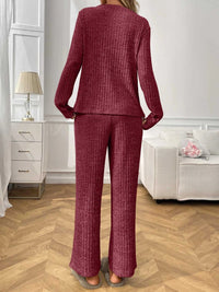 Ribbed Long Sleeve Top and Pants Lounge Set 100100460626810 43 Affordable Fashion Under $100 Jerry's Apparel 