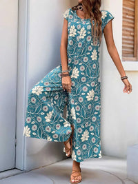 Perfee Printed Round Neck Cap Sleeve Wide Leg Jumpsuit 100100380311019 31 Affordable Fashion Under $100 Jerry's Apparel 