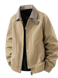 Men's Plus Size Casual Plaid Collar Zip Up Jacket 100400702353744 79 Affordable Fashion Under $100 Jerry's Apparel 