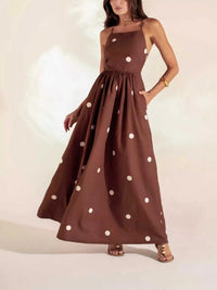 Polka Dot Maxi Dress with Spaghetti Straps 100100281034092 39 Gifts for Her Jerry's Apparel 