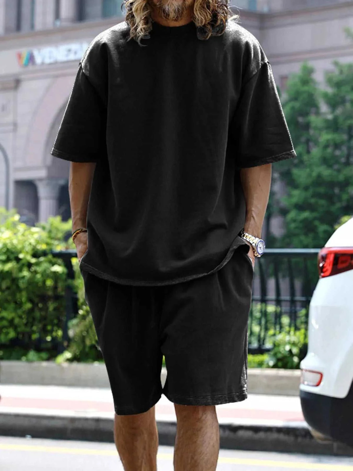 Men's Full Size Relaxed Fit T-Shirt & Shorts Set Plus Size 100400599676410 39 Affordable Fashion Under $100 Jerry's Apparel 