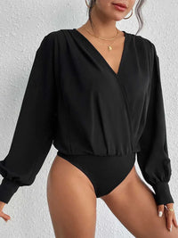 Perfee Surplice Ruched Long Sleeve Bodysuit 100100552521951 34 Gifts for Her Jerry's Apparel 