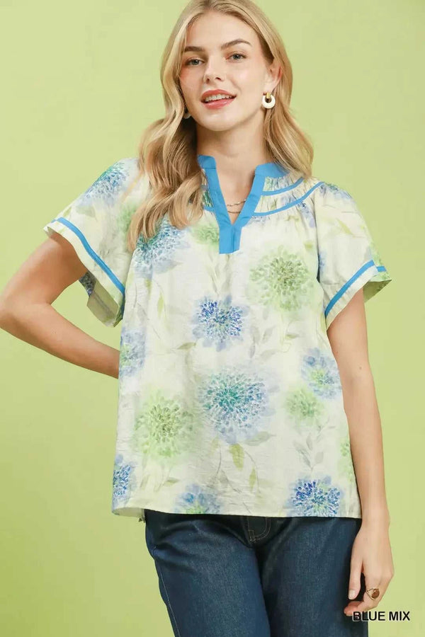 Umgee Floral Flutter Sleeve Blouse 100100582931103 47 Affordable Fashion Under $100 Jerry's Apparel 