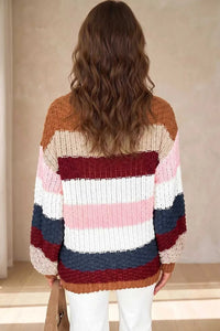 Striped Knit Dropped Shoulder Round Neck Sweater 101002437530606 50 Affordable Fashion Under $100 Jerry's Apparel 