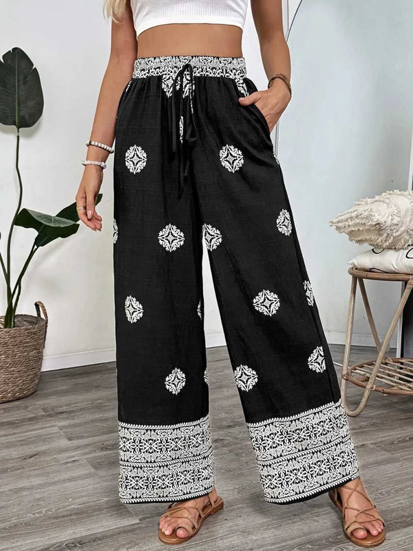 Boho Print Wide Leg Pants 100100062251680 35 Affordable Fashion Under $100 Jerry's Apparel 