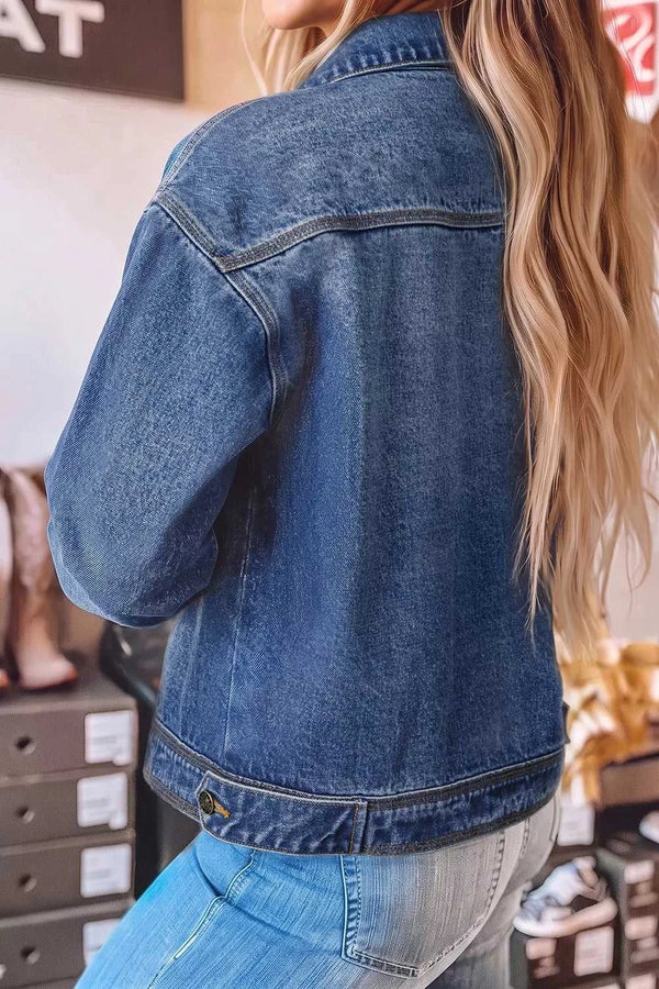 Button Up Dropped Shoulder Denim Jacket 101003641281847 94 Affordable Fashion Under $100 Jerry's Apparel 