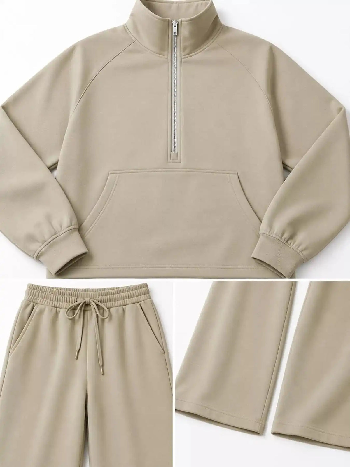 Half-Zip Sweatshirt and Wide-Leg Pants Set 101001840100593 40 Gifts for Her Jerry's Apparel 