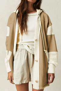 Color Block Knit Trim Drawstring Hoodie 100100872372432 62 Affordable Fashion Under $100 Jerry's Apparel 