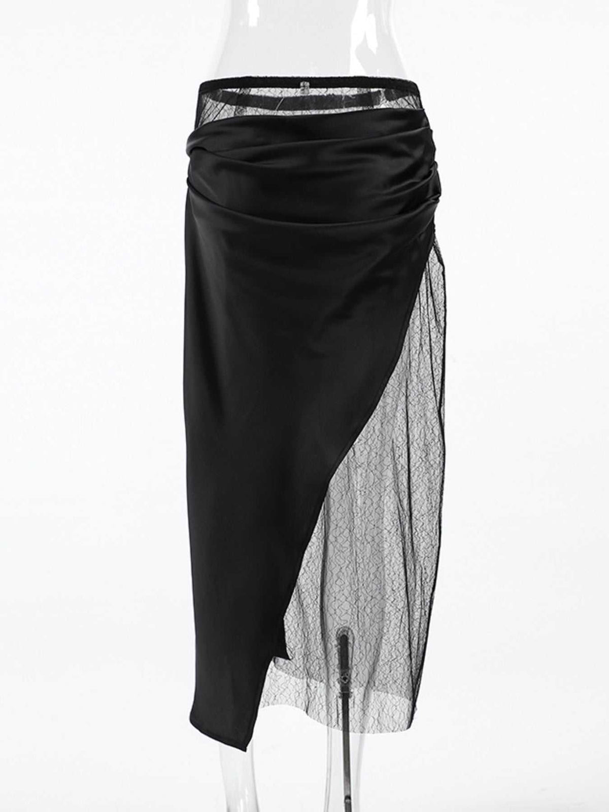 Lace Panel Midi Skirt 100100659325646 36 Affordable Fashion Under $100 Jerry's Apparel 